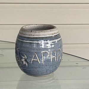 1990 Aphrodisiac plant pot KORN handmade ceramic trinket signed succulent